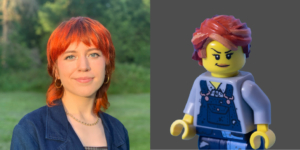 Emma Palin, Designer, and her LEGO look-alike